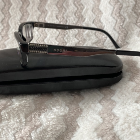 Vintage Metal/Plastic Rhinestone Gucci Frames with Prescription Lenses and Case - Picture 2 of 6